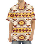 Tribal Southwestern Navajo Pattern Print Aloha Shirt