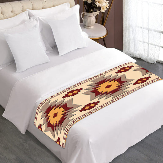 Tribal Southwestern Navajo Pattern Print Bed Runner