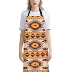 Tribal Southwestern Navajo Pattern Print Bib Apron With Pocket