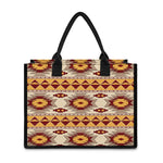Tribal Southwestern Navajo Pattern Print Canvas Tote Bag