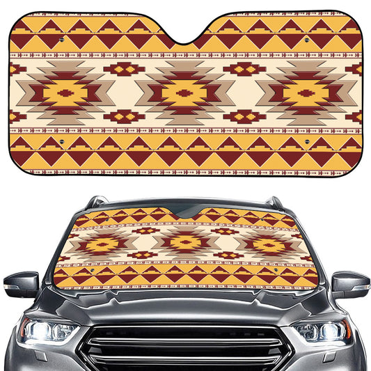 Tribal Southwestern Navajo Pattern Print Car Windshield Sun Shade