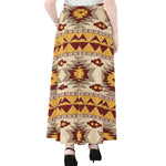 Tribal Southwestern Navajo Pattern Print Chiffon Maxi Skirt