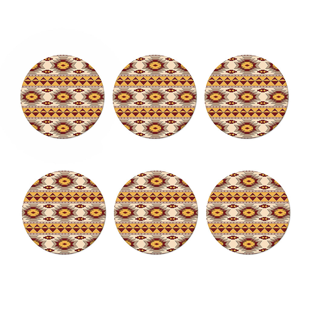 Tribal Southwestern Navajo Pattern Print Coaster Set