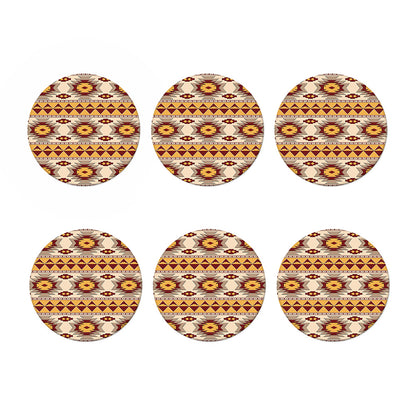 Tribal Southwestern Navajo Pattern Print Coaster Set