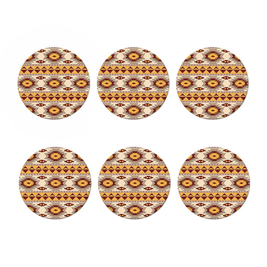 Tribal Southwestern Navajo Pattern Print Coaster Set
