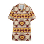 Tribal Southwestern Navajo Pattern Print Cotton Hawaiian Shirt