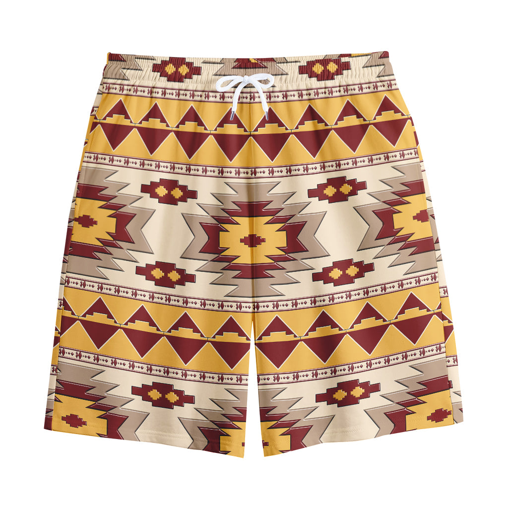 Tribal Southwestern Navajo Pattern Print Cotton Shorts