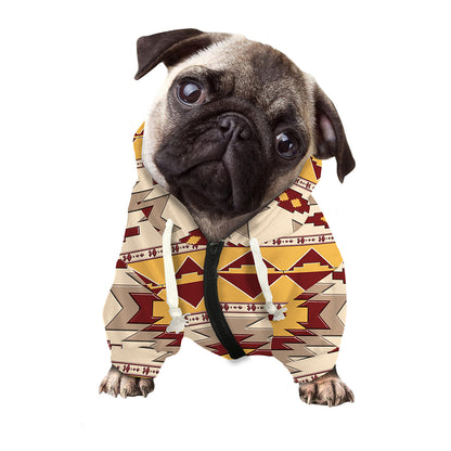 Tribal Southwestern Navajo Pattern Print Dog Zip Up Hoodie