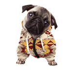 Tribal Southwestern Navajo Pattern Print Dog Zip Up Hoodie