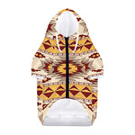 Tribal Southwestern Navajo Pattern Print Dog Zip Up Hoodie