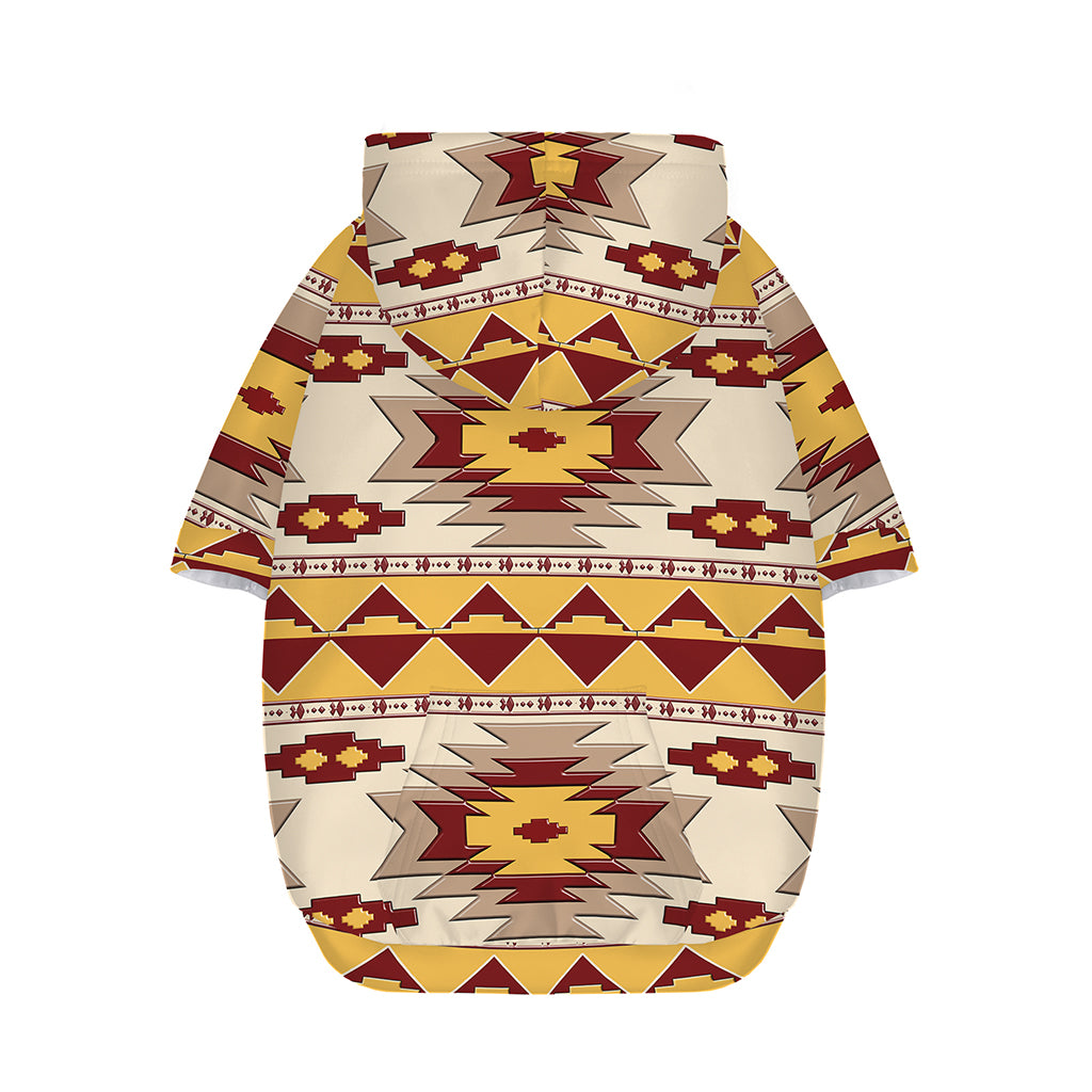 Tribal Southwestern Navajo Pattern Print Dog Zip Up Hoodie