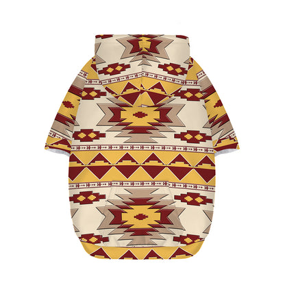 Tribal Southwestern Navajo Pattern Print Dog Zip Up Hoodie