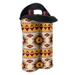 Tribal Southwestern Navajo Pattern Print Double Neoprene Wine Tote