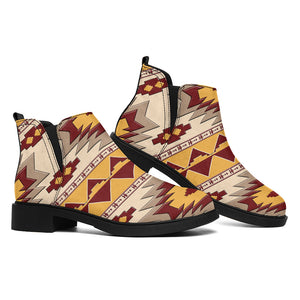 Tribal Southwestern Navajo Pattern Print Flat Ankle Boots