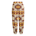 Tribal Southwestern Navajo Pattern Print Fleece Lined Knit Pants