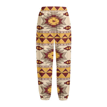 Tribal Southwestern Navajo Pattern Print Fleece Lined Knit Pants