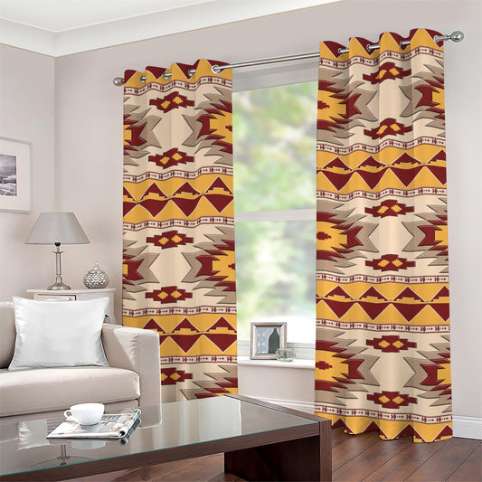 Tribal Southwestern Navajo Pattern Print Grommet Curtains