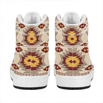 Tribal Southwestern Navajo Pattern Print High Top Leather Sneakers
