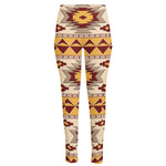 Tribal Southwestern Navajo Pattern Print High-Waisted Pocket Leggings