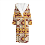 Tribal Southwestern Navajo Pattern Print Hooded Bathrobe