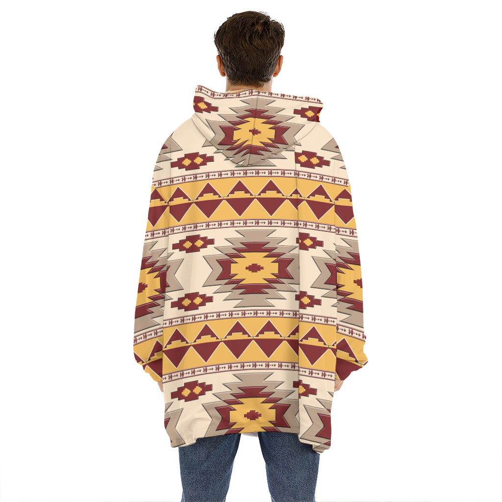 Tribal Southwestern Navajo Pattern Print Hoodie Blanket