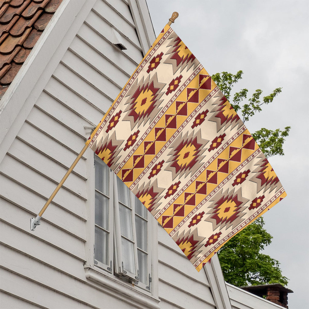 Tribal Southwestern Navajo Pattern Print House Flag