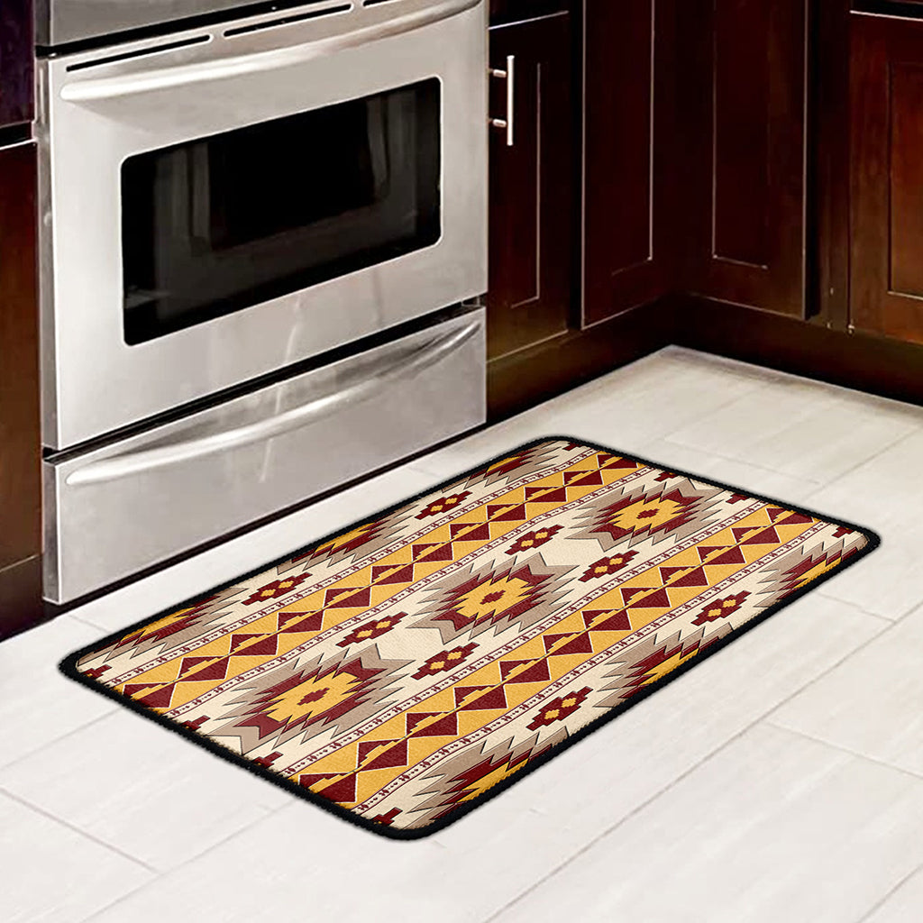 Tribal Southwestern Navajo Pattern Print Kitchen Mat