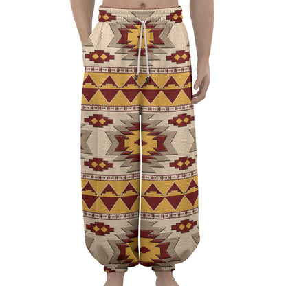 Tribal Southwestern Navajo Pattern Print Lantern Pants