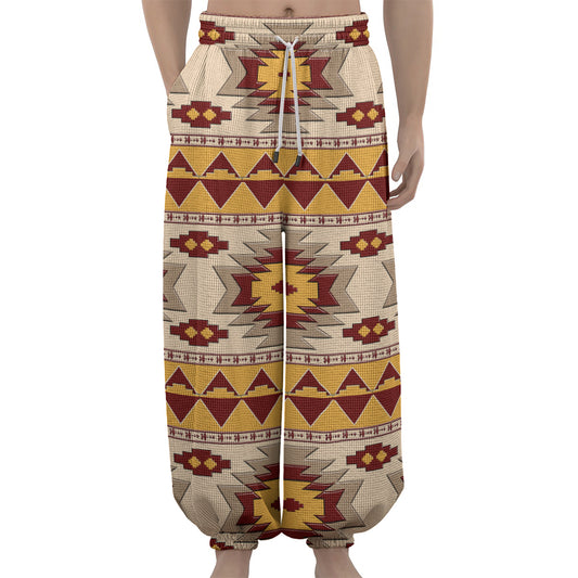 Tribal Southwestern Navajo Pattern Print Lantern Pants
