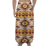 Tribal Southwestern Navajo Pattern Print Lantern Pants