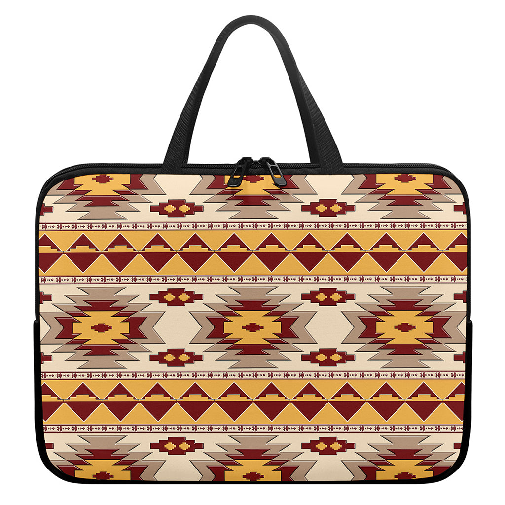 Tribal Southwestern Navajo Pattern Print Laptop Sleeve With Handle