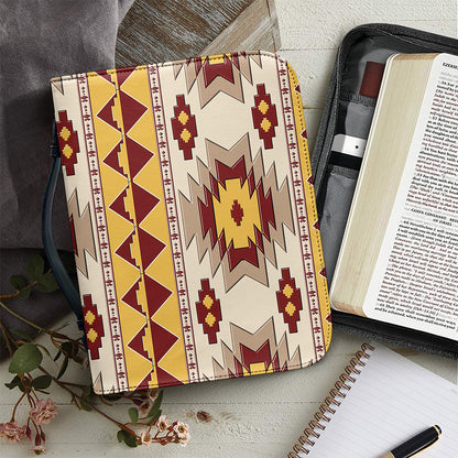 Tribal Southwestern Navajo Pattern Print Leather Bible Cover