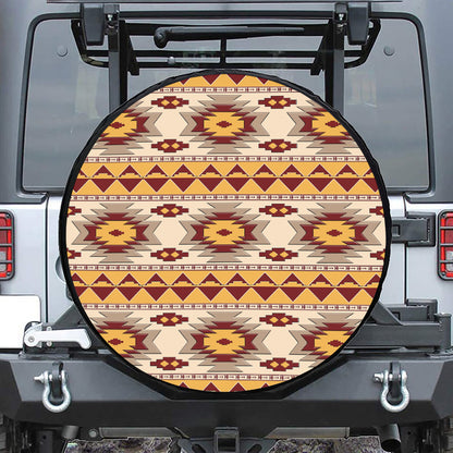 Tribal Southwestern Navajo Pattern Print Leather Spare Tire Cover