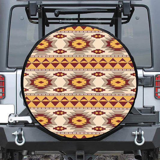 Tribal Southwestern Navajo Pattern Print Leather Spare Tire Cover