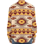 Tribal Southwestern Navajo Pattern Print Long Sleeve Baseball Jersey