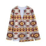 Tribal Southwestern Navajo Pattern Print Long Sleeve Short Coat