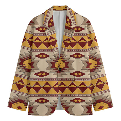 Tribal Southwestern Navajo Pattern Print Men's Cotton Blazer