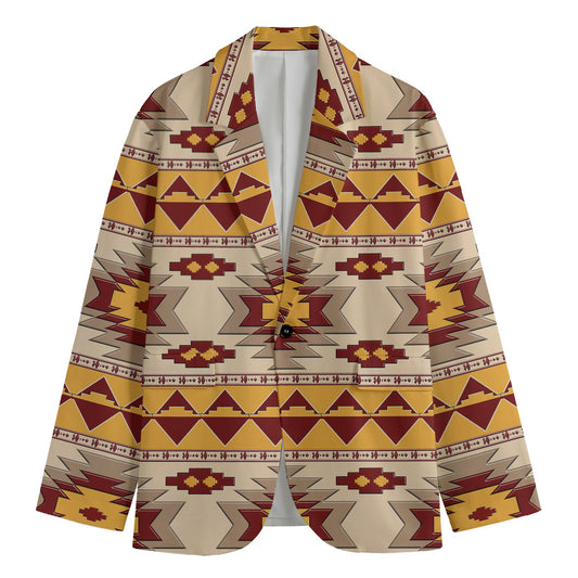 Tribal Southwestern Navajo Pattern Print Men's Cotton Blazer