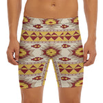 Tribal Southwestern Navajo Pattern Print Men's Long Boxer Briefs