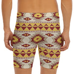 Tribal Southwestern Navajo Pattern Print Men's Long Boxer Briefs