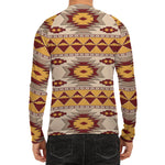 Tribal Southwestern Navajo Pattern Print Men's Long Sleeve Rash Guard