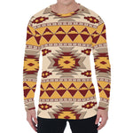 Tribal Southwestern Navajo Pattern Print Men's Long Sleeve T-Shirt