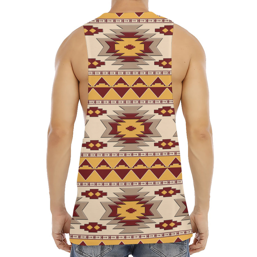 Tribal Southwestern Navajo Pattern Print Men's Muscle Tank Top