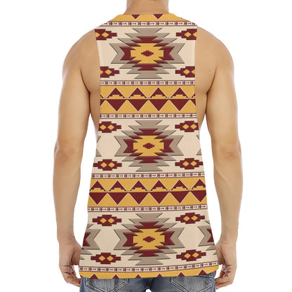Tribal Southwestern Navajo Pattern Print Men's Muscle Tank Top