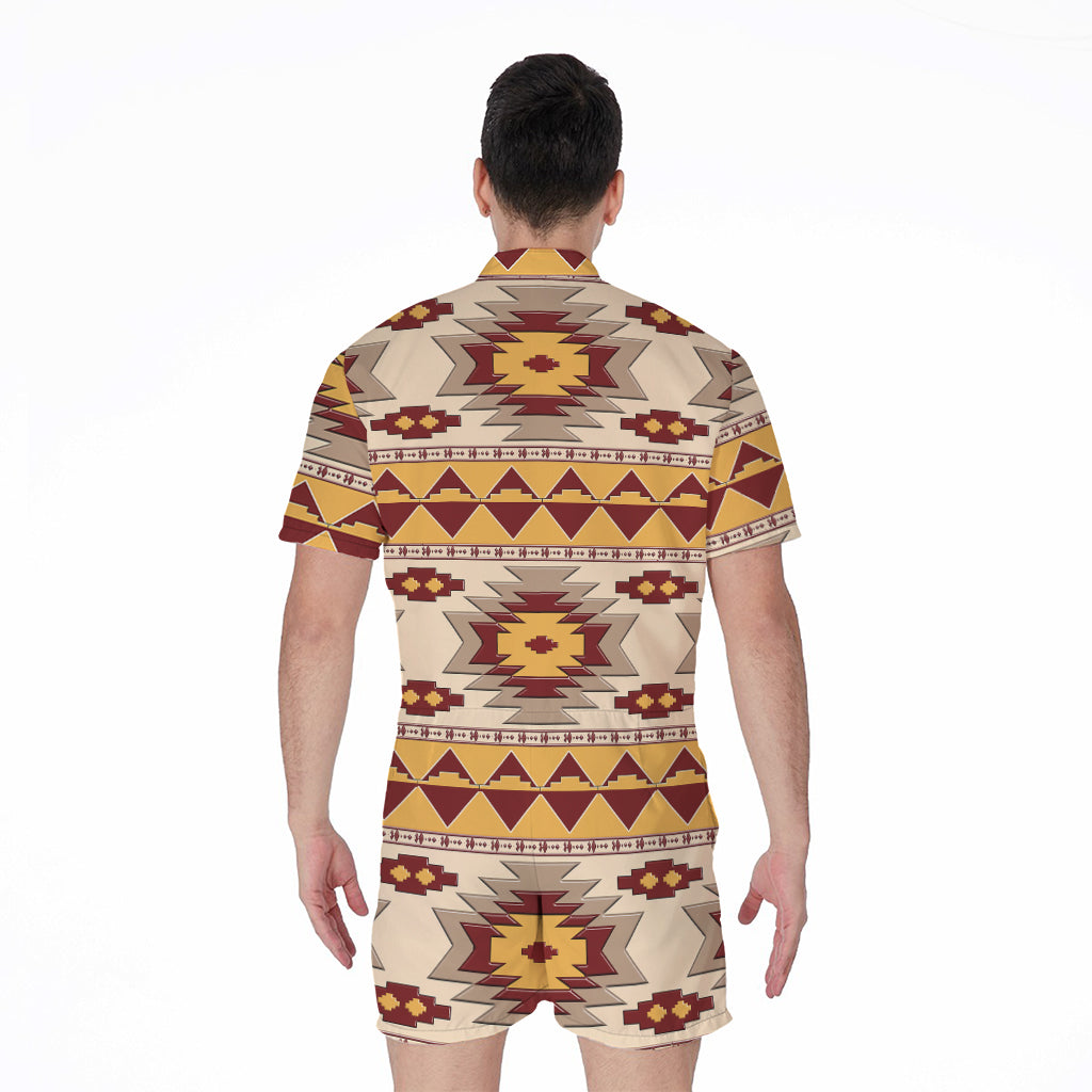 Tribal Southwestern Navajo Pattern Print Men's Rompers