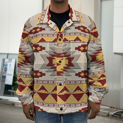 Tribal Southwestern Navajo Pattern Print Men's Shirt Jacket