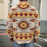 Tribal Southwestern Navajo Pattern Print Men's Shirt Jacket