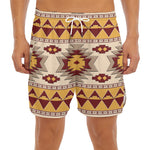 Tribal Southwestern Navajo Pattern Print Men's Split Running Shorts