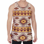 Tribal Southwestern Navajo Pattern Print Men's Velvet Tank Top