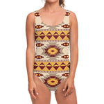 Tribal Southwestern Navajo Pattern Print One Piece Swimsuit